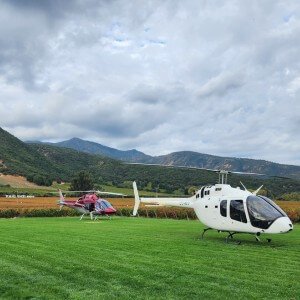 Private helicopter charter at a Chilean vineyard